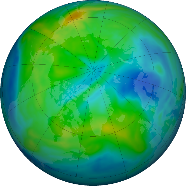 Arctic ozone map for 04 November 2018